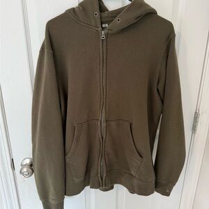 Uniqlo Men's Olive Hoodie